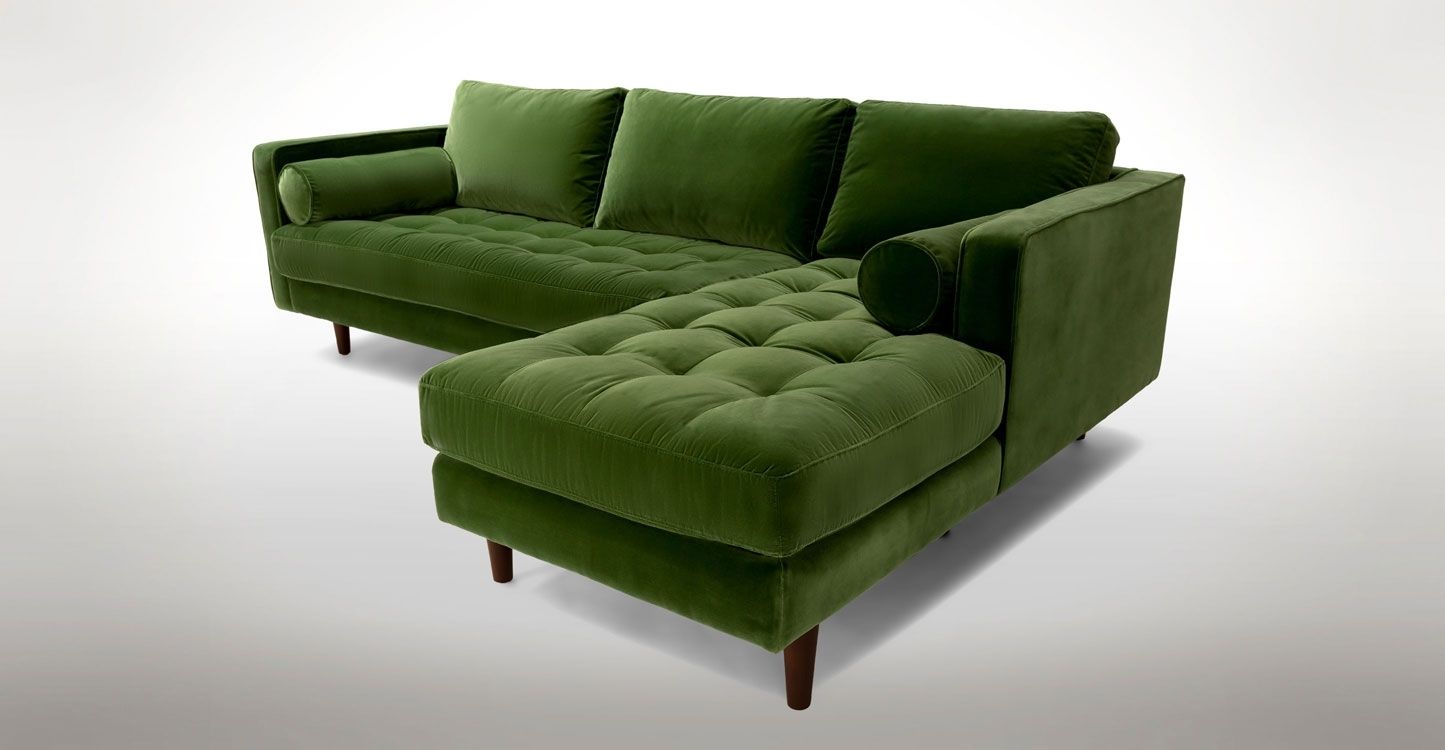 Sectional Sofa. Gorgeous Design Of Green Sectional Sofa With Chaise With Green Sectional Sofas With Chaise (Photo 5 of 10)