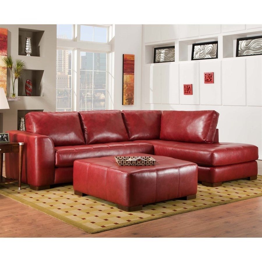 Featured Photo of 15 The Best Red Faux Leather Sectionals