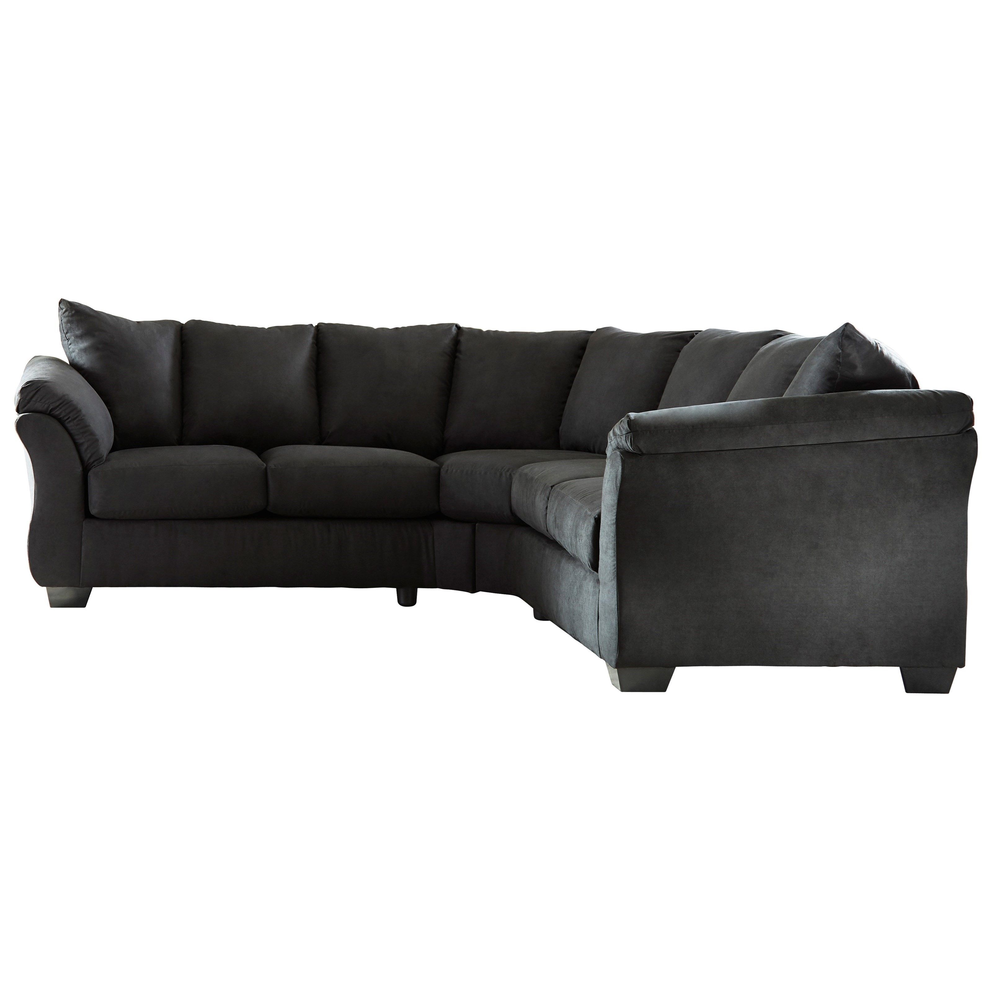 Signature Designashley Darcy – Black Contemporary Sectional Sofa In Black Sectional Sofas (View 9 of 15)