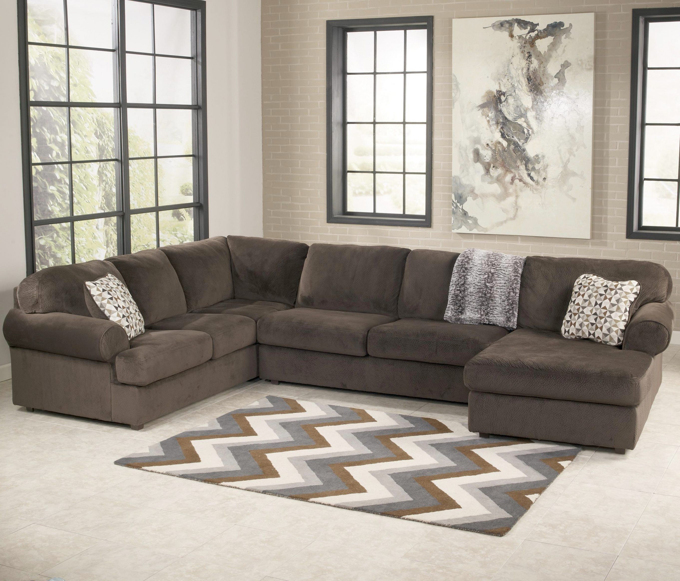 Signature Designashley Jessa Place – Chocolate Sectional Sofa Intended For Green Bay Wi Sectional Sofas (View 3 of 10)