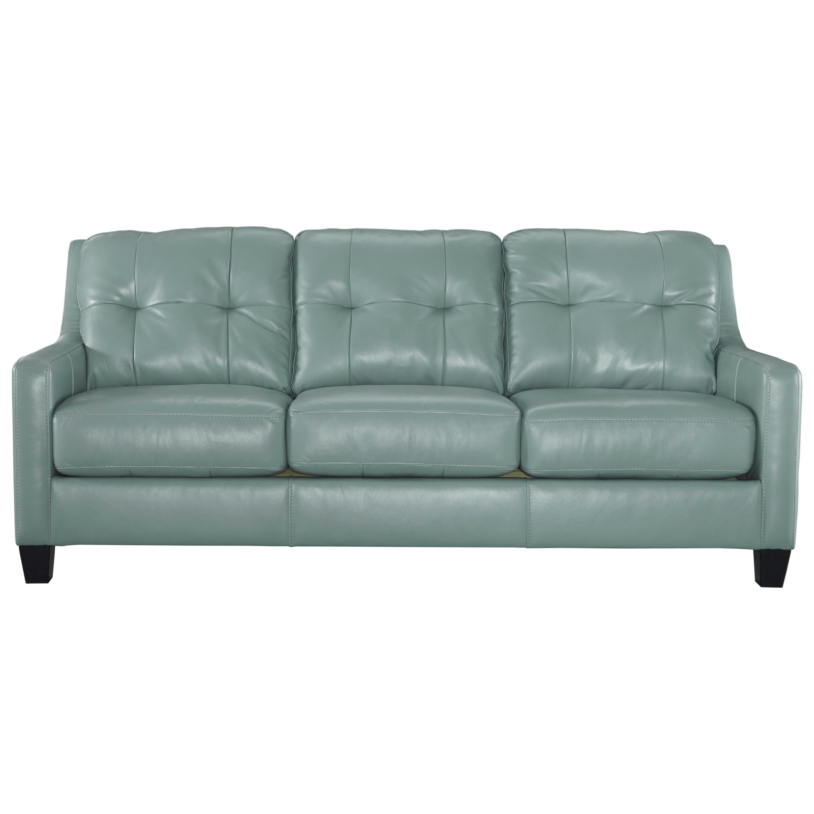 Signature Designashley O'kean Contemporary Leather Match Sofa In Ashley Tufted Sofas (View 2 of 10)