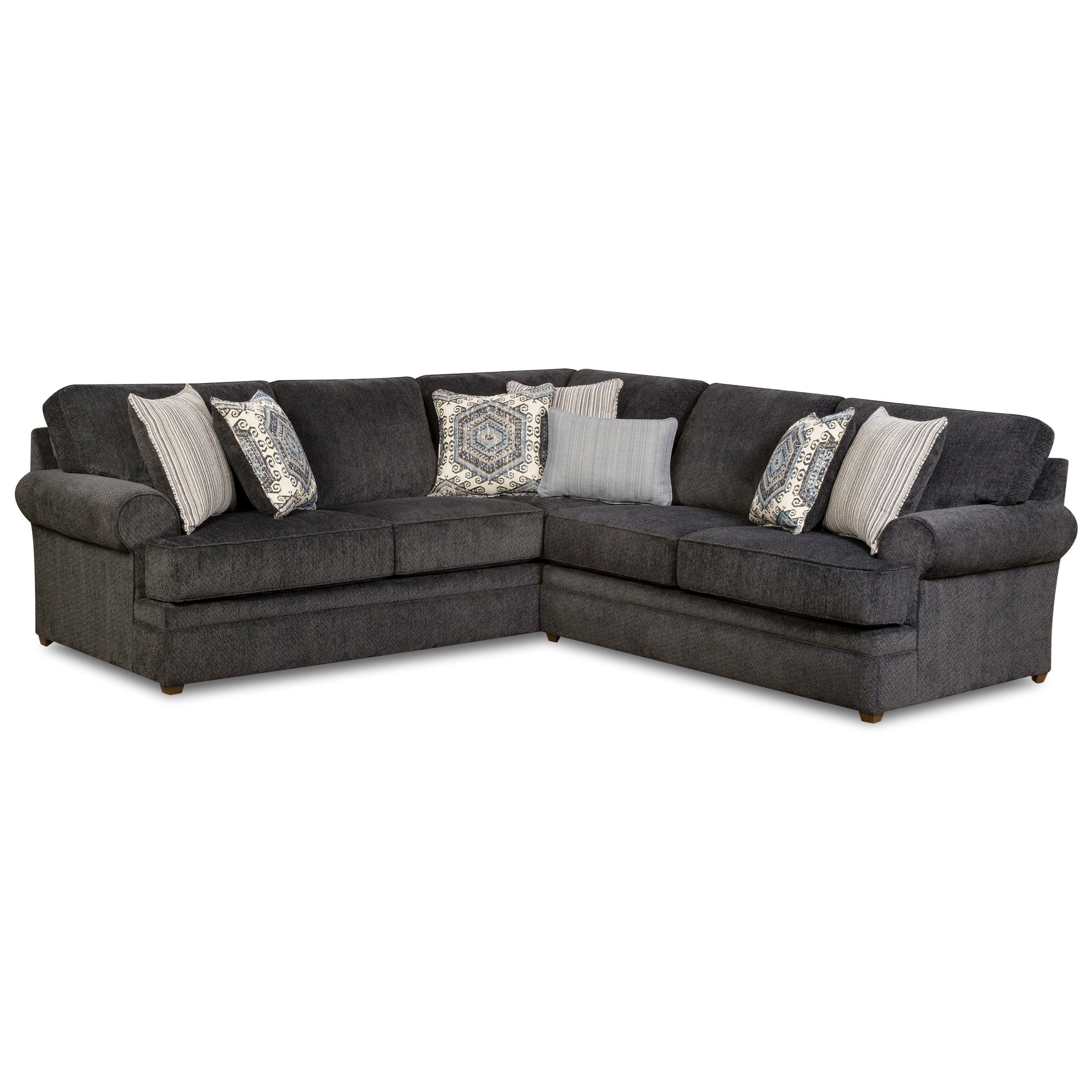 Simmons Upholstery 8530 Br Transitional Sectional Sofa With Rolled With Simmons Chaise Sofas (Photo 5 of 10)
