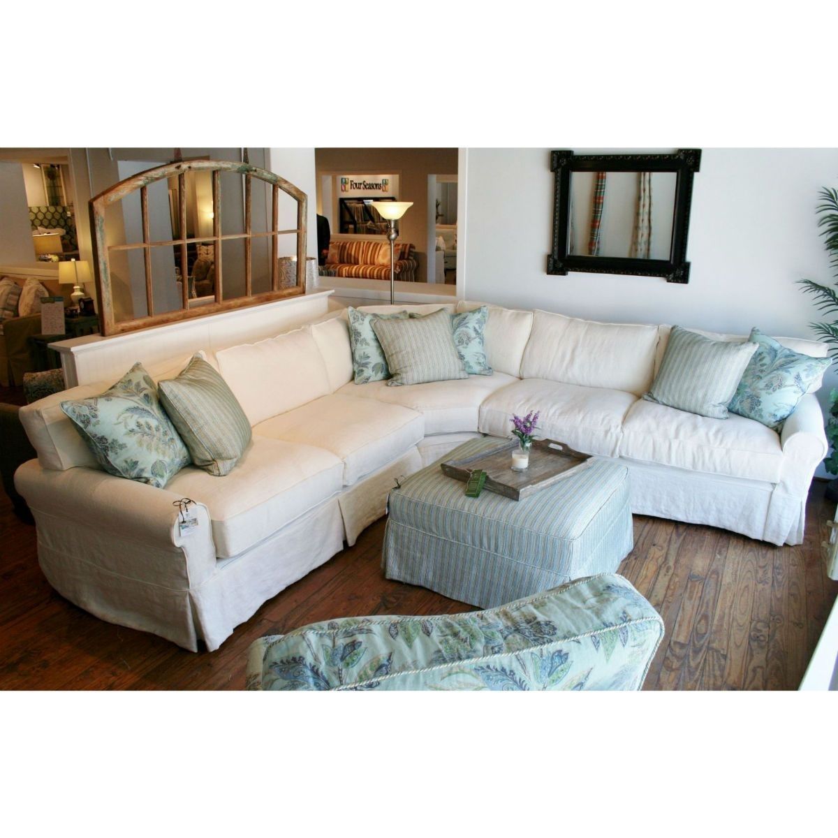 Slipcovered Sectional Sofa Boothbay (daniel) 108x108 | Coastal Within Tampa Sectional Sofas (View 7 of 10)