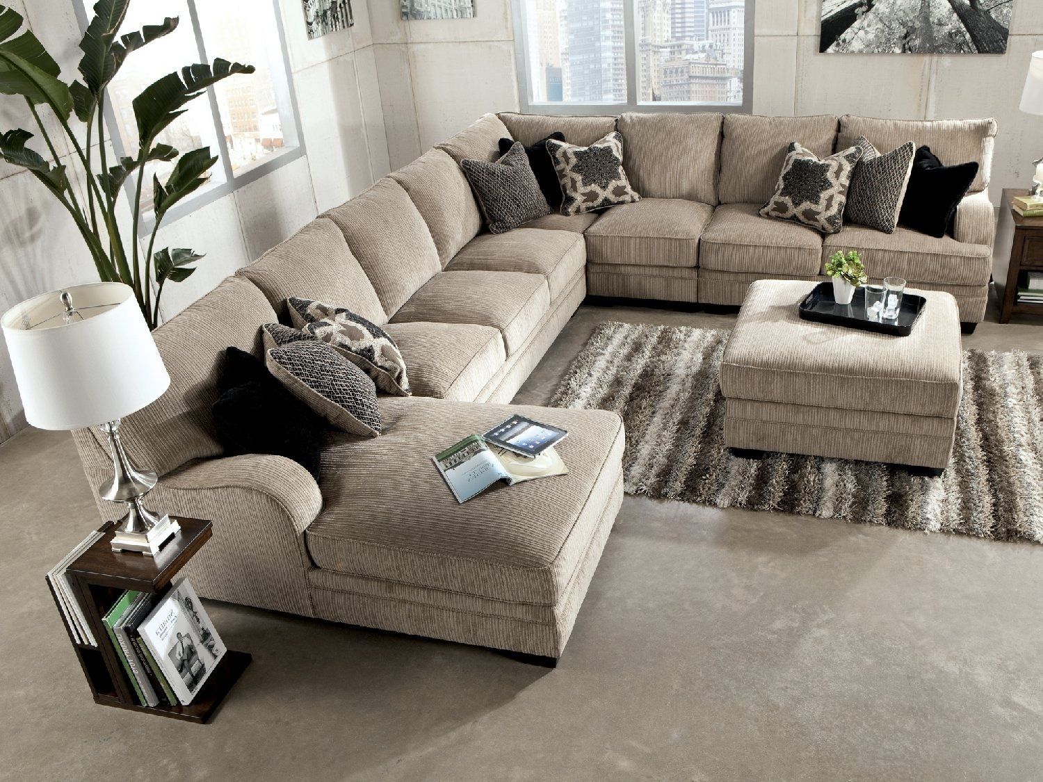 symmetrical sectional sofa leather