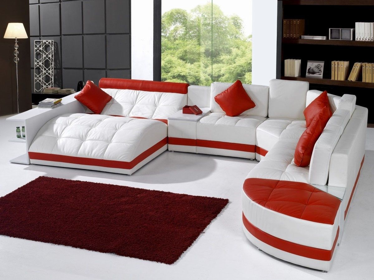red leather sectional sofa contemporary