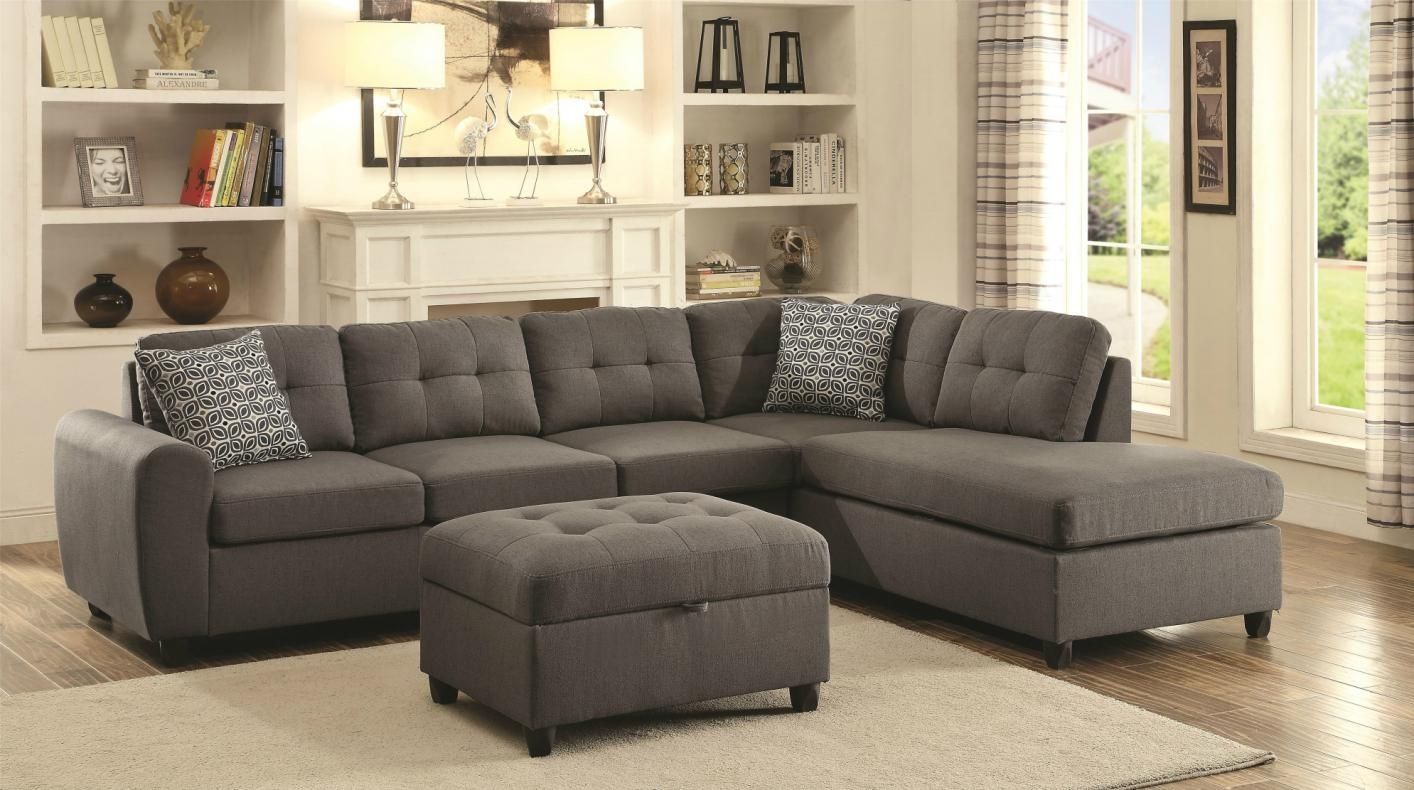 Stonenesse Grey Fabric Sectional Sofa – Steal A Sofa Furniture Inside Fabric Sectional Sofas (View 2 of 10)