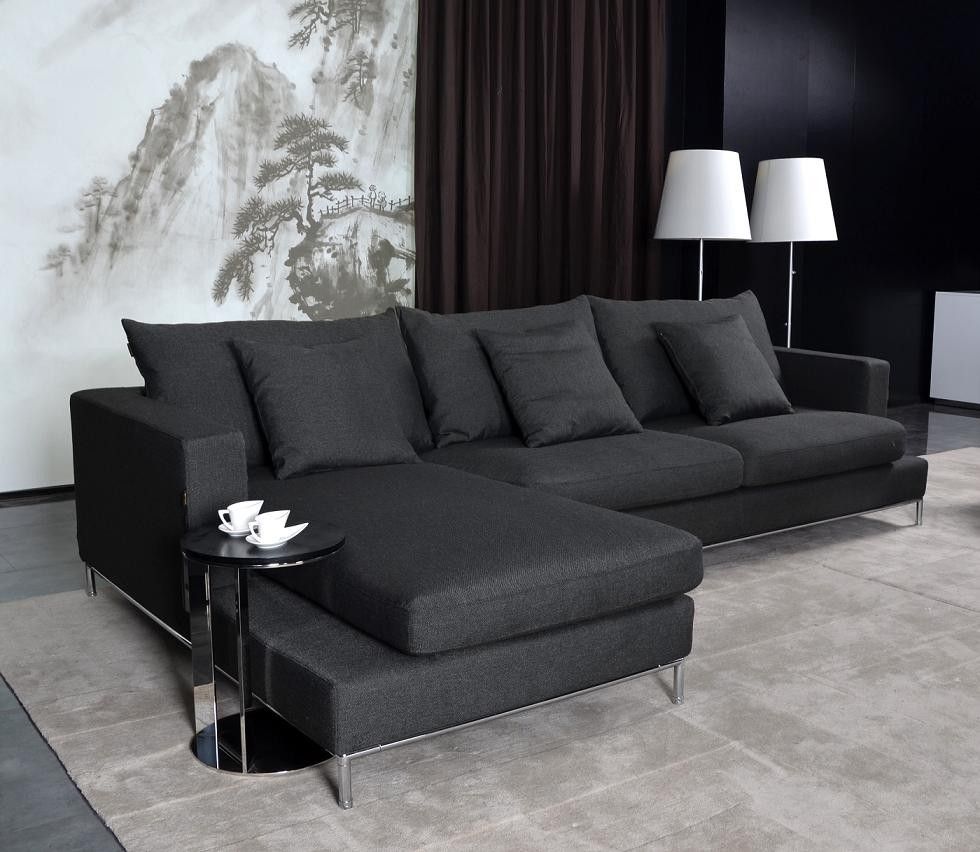Trend Black Sectional Sofa 85 In Sofas And Couches Set With Black Intended For Black Sectional Sofas (View 12 of 15)