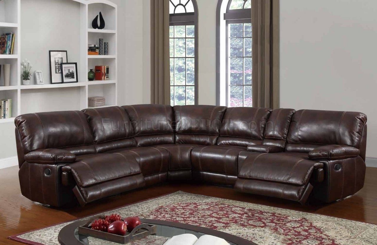 U1953 Power Motion Sectional Sofa Brown Bonded Leatherglobal For Leather Motion Sectional Sofas (Photo 5 of 10)