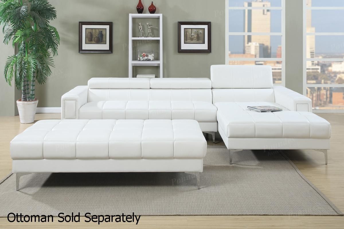 White Leather Sectional Sofa – Steal A Sofa Furniture Outlet Los Throughout White Sectional Sofas (View 10 of 10)