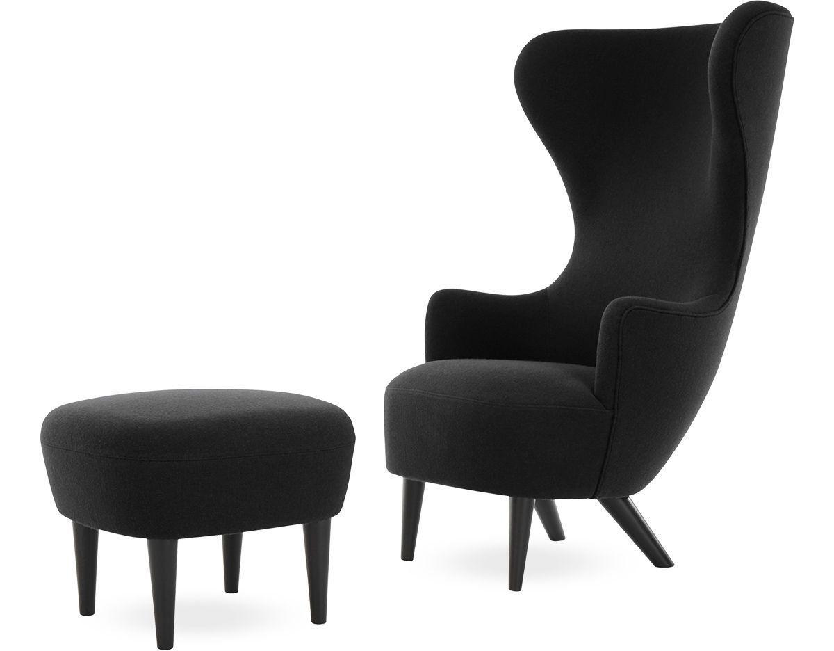 Wingback Lounge Chair & Ottoman – Hivemodern Within Chairs With Ottoman (View 13 of 15)