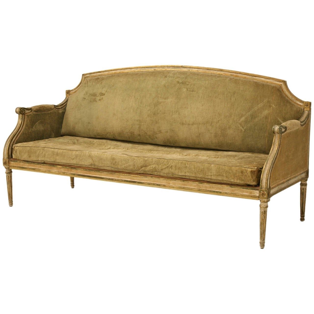Xvi Style Antique Sofa In Incredible Original Paint At 1stdibs Regarding Antique Sofas (View 5 of 10)