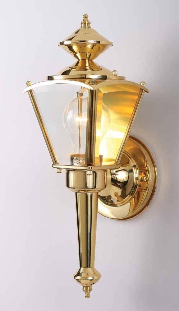 1 Light Polished Brass Outdoor Wall Sconce : V9510 2 | Lighting Depot In Polished Brass Outdoor Wall Lights (Photo 2 of 10)