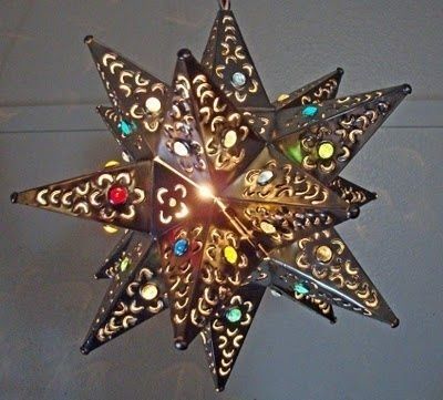 18″ Tin Star With Marbles Natural, Electrified | Star Lanterns, Tin Intended For Outdoor Hanging Star Lanterns (View 3 of 10)