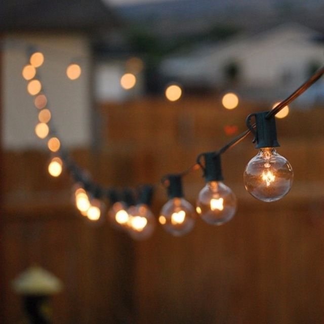 25ft G40 Globe Bulb String Lights With 25 Clear Ball Vintage Bulb For Outdoor Hanging String Light Bulbs (Photo 6 of 10)