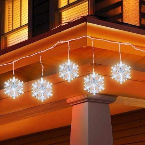 10 Photos Outdoor Hanging Snowflake Lights