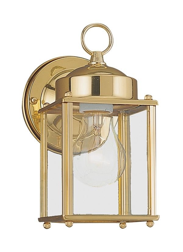 8592 02,one Light Outdoor Wall Lantern,polished Brass Intended For Polished Brass Outdoor Wall Lights (View 8 of 10)