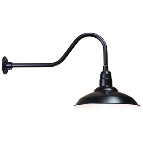 Anp Lighting Warehouse Black 16 Inch Outdoor Wall Light | Outdoor Within Retro Outdoor Wall Lighting (Photo 8 of 10)