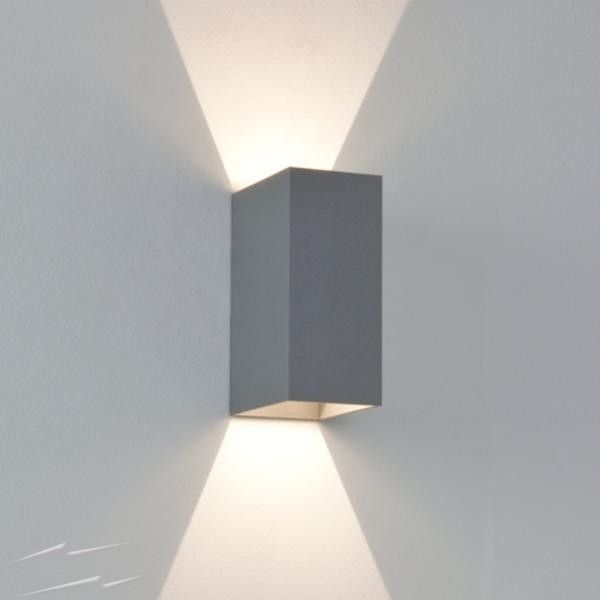 Ax7060 – Oslo 160 Painted Silver Ip65 Up And Down Led Wall Light For Intended For Ip65 Outdoor Wall Lights (View 1 of 10)