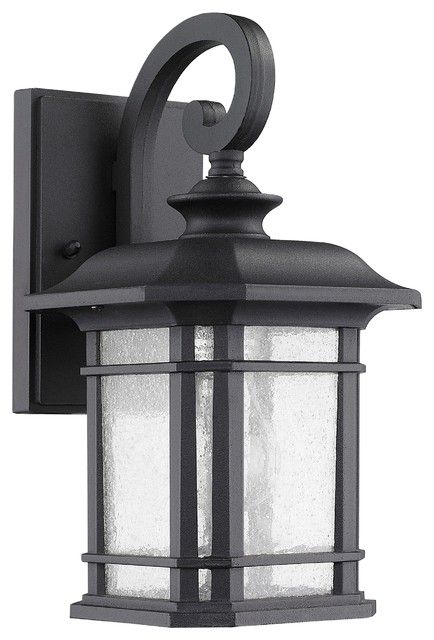 Black Aluminum Lantern Outdoor Wall Light – Traditional – Outdoor Pertaining To Traditional Outdoor Wall Lights (Photo 6 of 10)