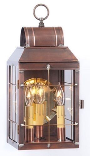Colonial Lantern Entry Light Antique Copper Handcrafted In Usa With Regard To Made In Usa Outdoor Wall Lighting (View 9 of 10)
