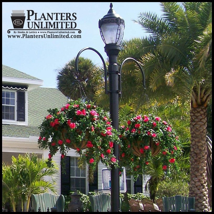 Commercial Hanging Basket Brackets – Heavy Duty – Wrought Iron Inside Pole Hanging Outdoor Lights (View 9 of 10)