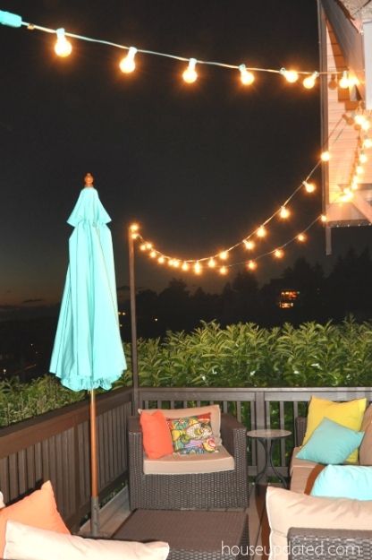 Diy Posts For Hanging Outdoor String Lights – House Updated Inside Homemade Outdoor Hanging Lights (Photo 5 of 10)