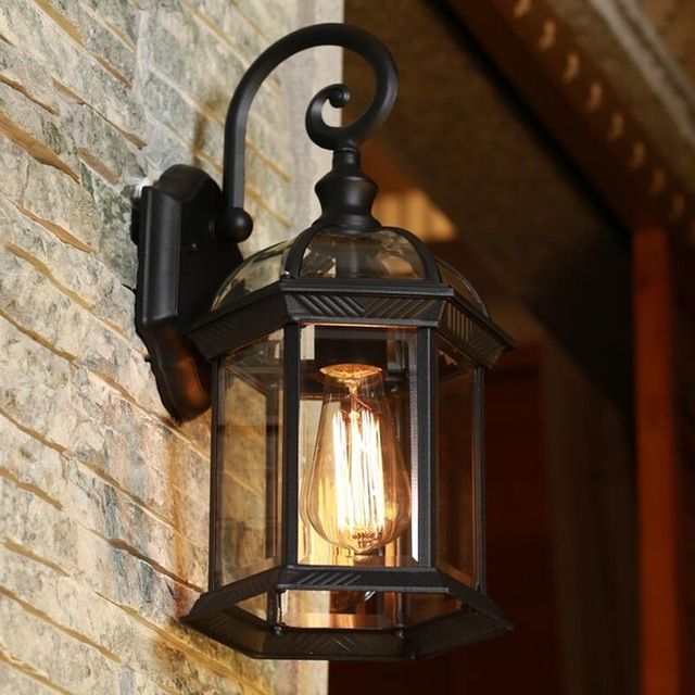 Europe Led Porch Lights Outdoor Wall Lamp Black Housing Clear Glass With Outdoor Wall Lighting Fixtures (View 2 of 10)