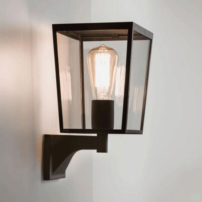 Farringdon Outdoor Wall Light In Black With Clear Glass Ip44 – Astro Throughout Outdoor Wall Light Glass (View 7 of 10)