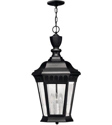 Hinkley 1702bk Camelot 3 Light 12 Inch Black Outdoor Hanging Light Inside Hinkley Outdoor Hanging Lights (View 4 of 10)