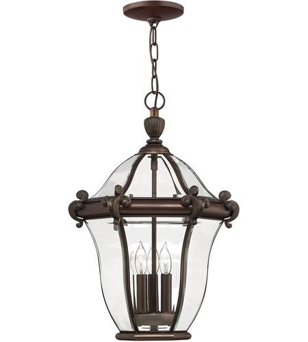 Hinkley 2442cb San Clemente 3 Light 14 Inch Copper Bronze Outdoor Intended For Hinkley Outdoor Hanging Lights (Photo 6 of 10)