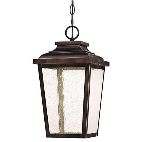 Irvington Manor 15 1/2"h Bronze Led Outdoor Hanging Light – Style Inside Lamps Plus Outdoor Hanging Lights (View 1 of 10)