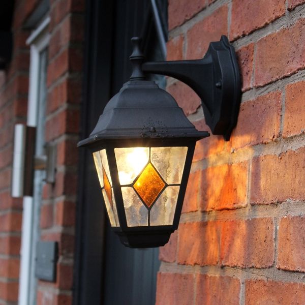 Kingfisher Stained Glass Victorian Wall Light Lantern Porch Door In Stained Glass Outdoor Wall Lights (View 8 of 10)