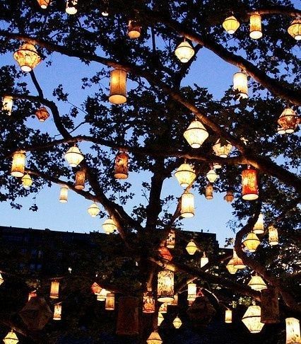 Lanterns In An Oak Tree In Backyard (View 6 of 10)
