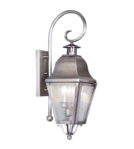 Livex 2551 29 Amwell 2 Light 26 Inch Vintage Pewter Outdoor Wall Lantern With Pewter Outdoor Wall Lights (View 1 of 10)