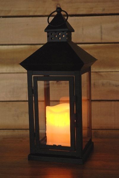 Metal Lantern With Battery Operated Candle 14in | Battery Operated With Regard To Outdoor Hanging Metal Lanterns (View 7 of 10)