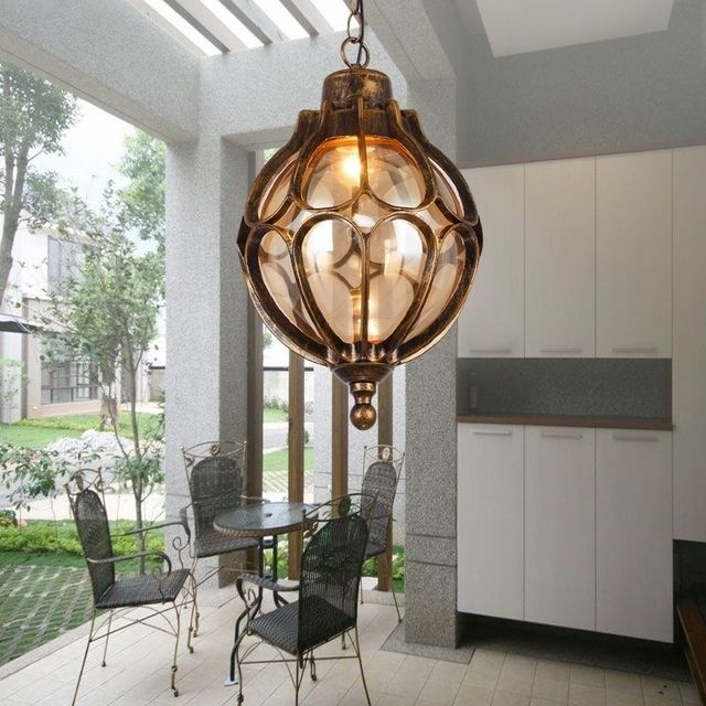 Outdoor Light Personalized Vintage Pendant Lamps Balcony Corridor Intended For Outdoor Hanging Grape Lights (View 1 of 10)