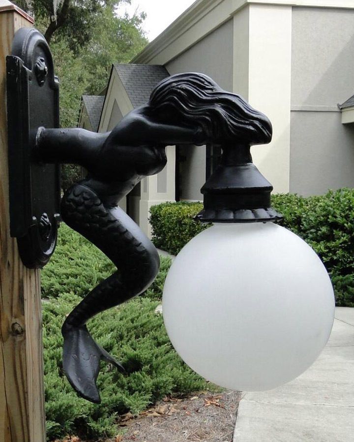 Outdoor Wall Light Sconce Fixture Antique Styl Mermaid Nautical Sea In Beach Outdoor Wall Lighting (Photo 4 of 10)
