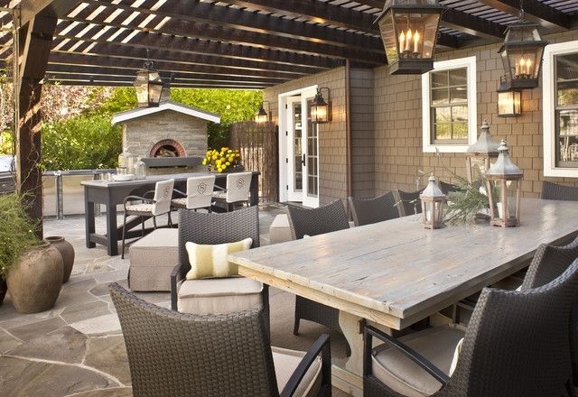 Patio And Outdoor Grill – Traditional – Patio – Los Angeles – Pertaining To Outdoor Hanging Lanterns For Patio (Photo 1 of 10)