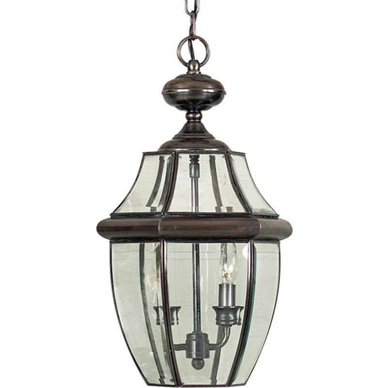 Quoizel Ny1178ac Newbury 2 Light 10 Inch Aged Copper Outdoor Hanging Throughout Quoizel Outdoor Hanging Lights (View 3 of 10)