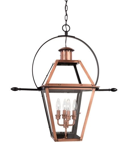 Quoizel Ro1914ac Rue De Royal 4 Light 28 Inch Aged Copper Outdoor With Quoizel Outdoor Hanging Lights (View 10 of 10)
