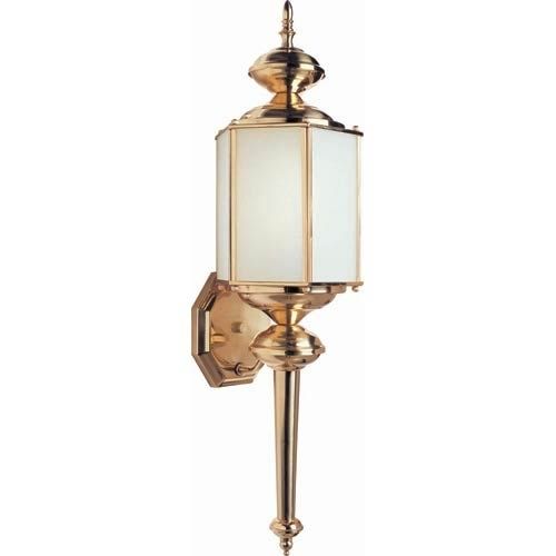 Series 3 Fluorescent Polished Brass One Light Outdoor Wall Light Pertaining To Polished Brass Outdoor Wall Lights (View 3 of 10)