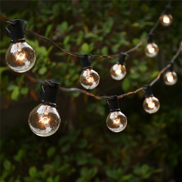 String Lights With 25 G40 Globe Bulbs Ul Listed For Indoor/outdoor Inside Outdoor Hanging String Light Bulbs (Photo 2 of 10)