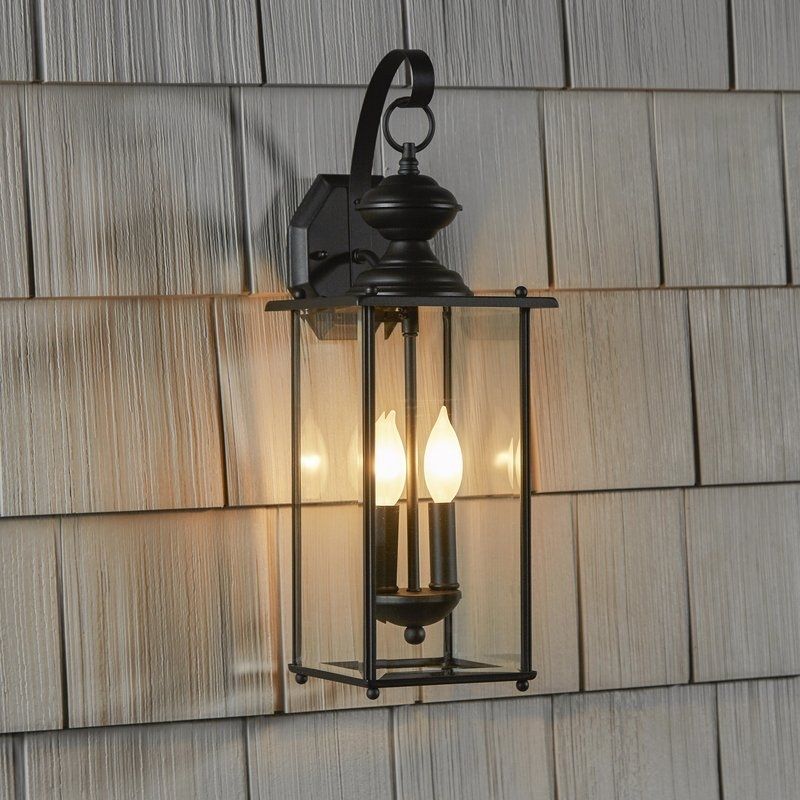 Three Posts Amberley 2 Light Outdoor Wall Lantern & Reviews | Wayfair In Outdoor Wall Lantern Lights (View 2 of 10)