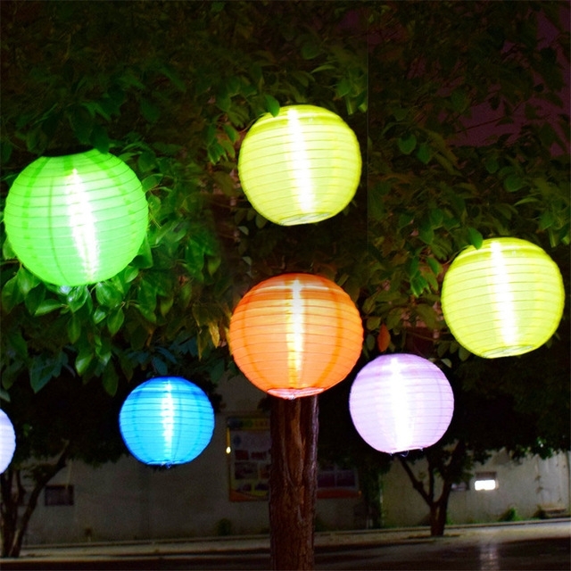 Thrisdar 5pcs D30cm Big Lantern Ball Outdoor Solar Hanging Lamps Within Outdoor Hanging Globe Lanterns (Photo 1 of 10)