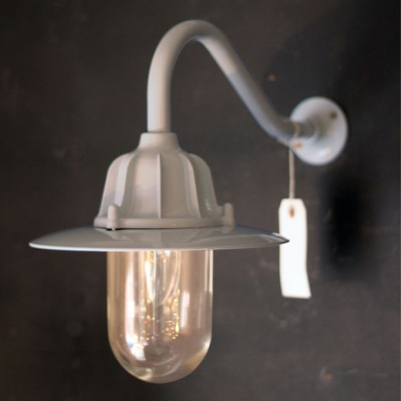 Traditional Swan Neck Outdoor Wall Light (ip64) In Grey Regarding Traditional Outdoor Wall Lights (Photo 5 of 10)