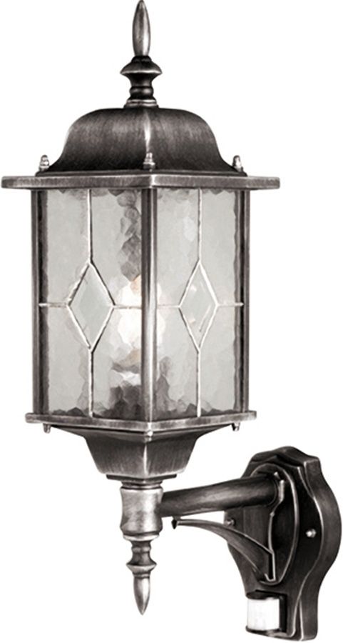 Wexford Traditional Outdoor Pir Wall Lantern Black & Silver Wx1 Pir Regarding Traditional Outdoor Wall Lights (Photo 2 of 10)