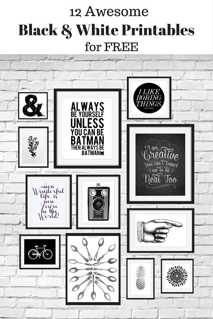 12 Free Black And White Printables Great For Using In Your Gallery For White Wall Art (View 20 of 20)