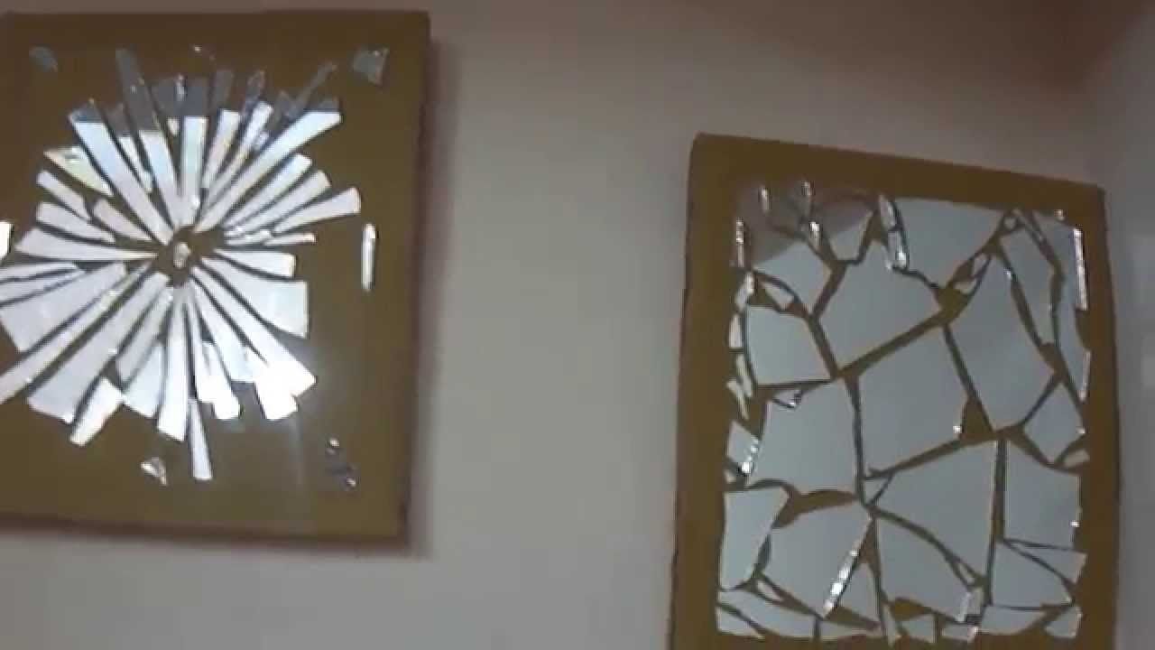 15 Diy Wall Decor — Mirror Mosaic – Youtube Within Mirror Mosaic Wall Art (Photo 6 of 20)