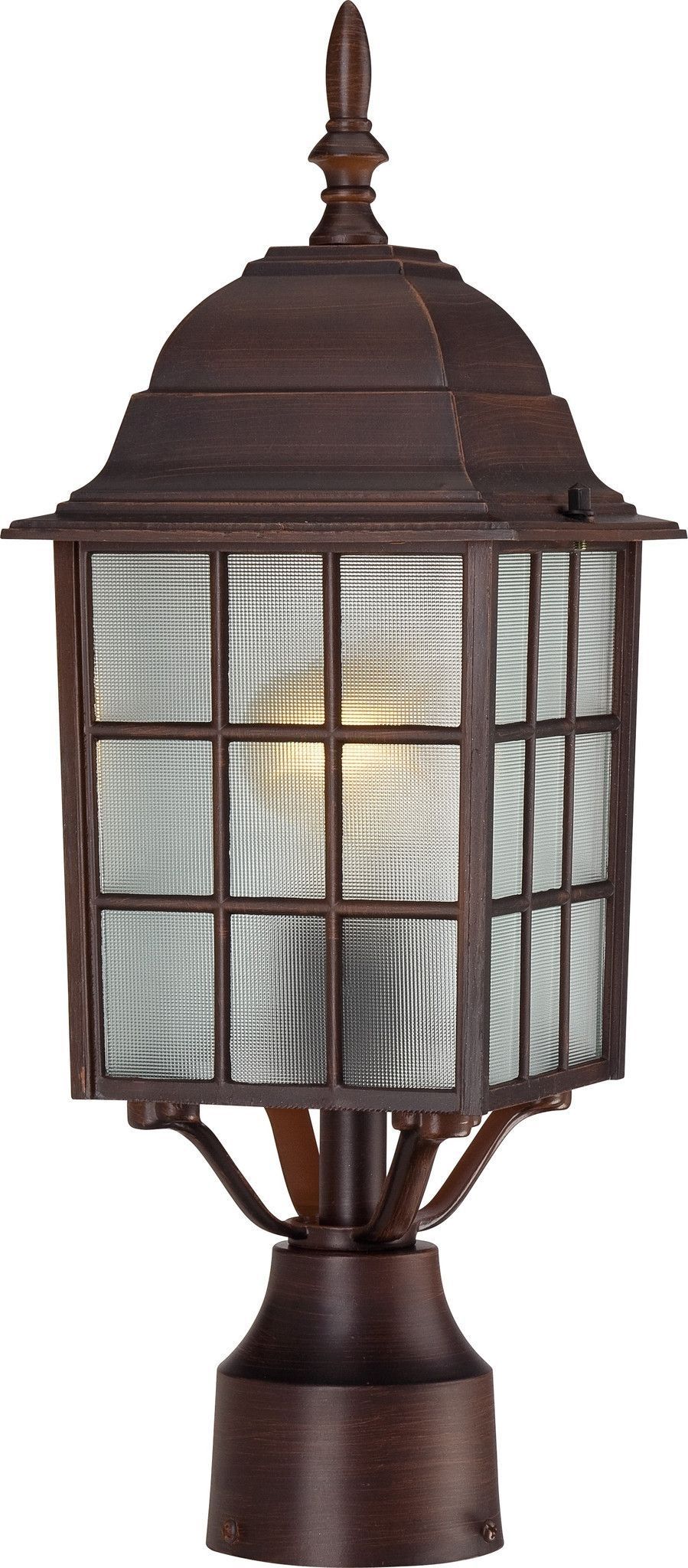 17" Outdoor Lamp Post Lights In Rustic Bronze Finish | Outdoor Lamp In Outdoor Lamp Lanterns (View 18 of 20)