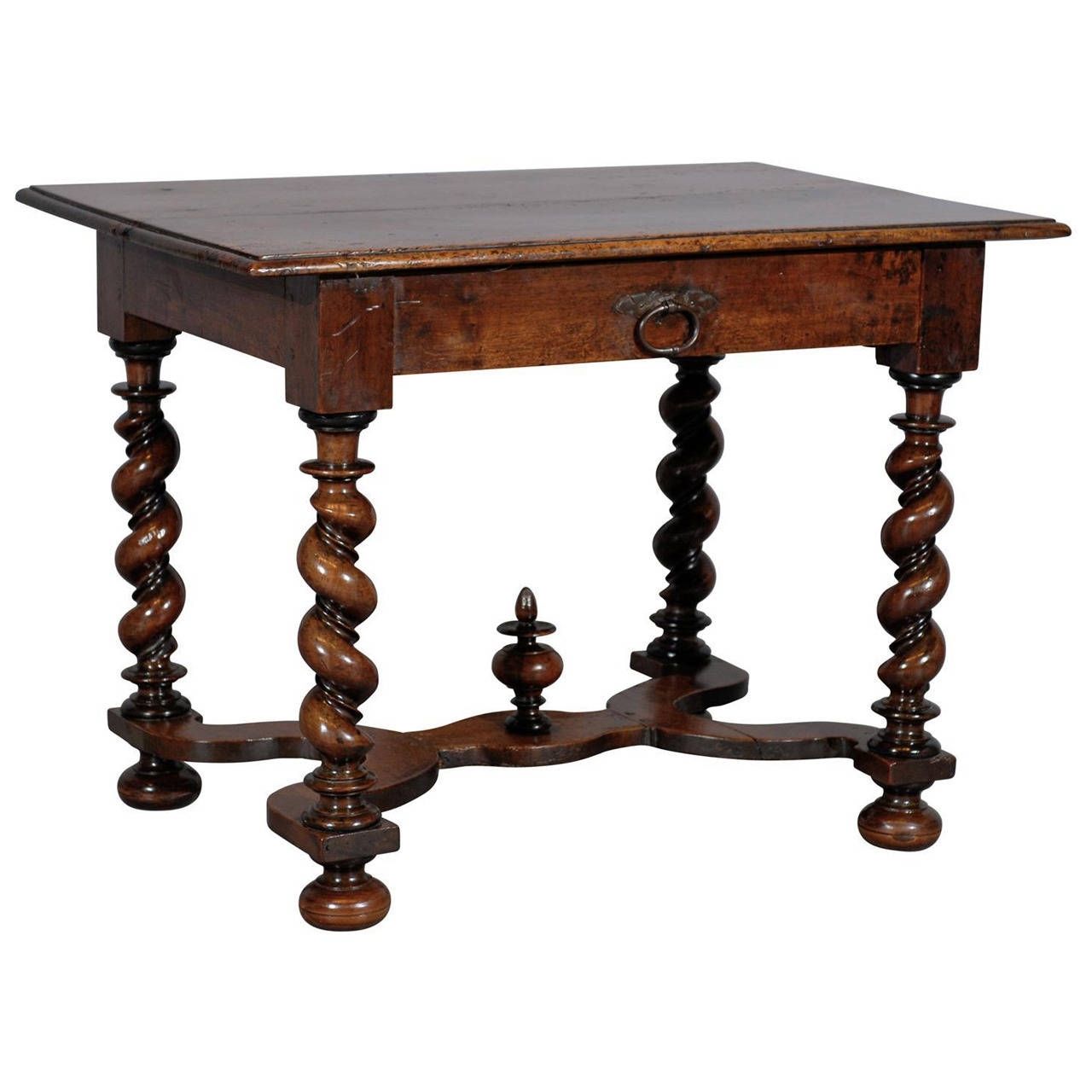 18th Century French Louis Xiii Style Walnut Table With Barley Twist Throughout Barley Twist Coffee Tables (View 20 of 30)